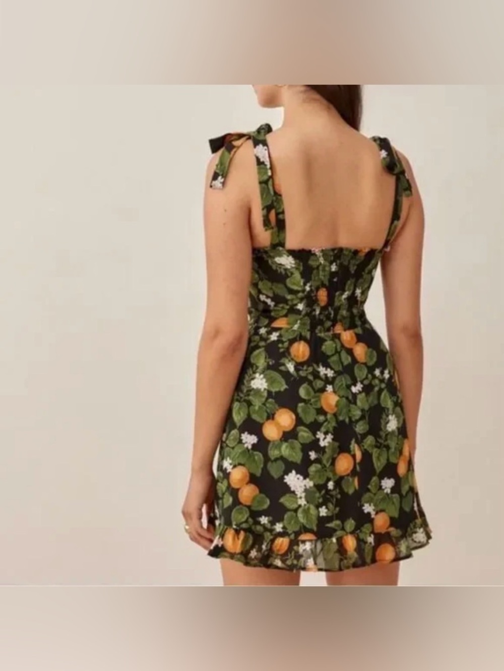 Reformation Christine Mini Dress in Clementine - Picture 3 of 4